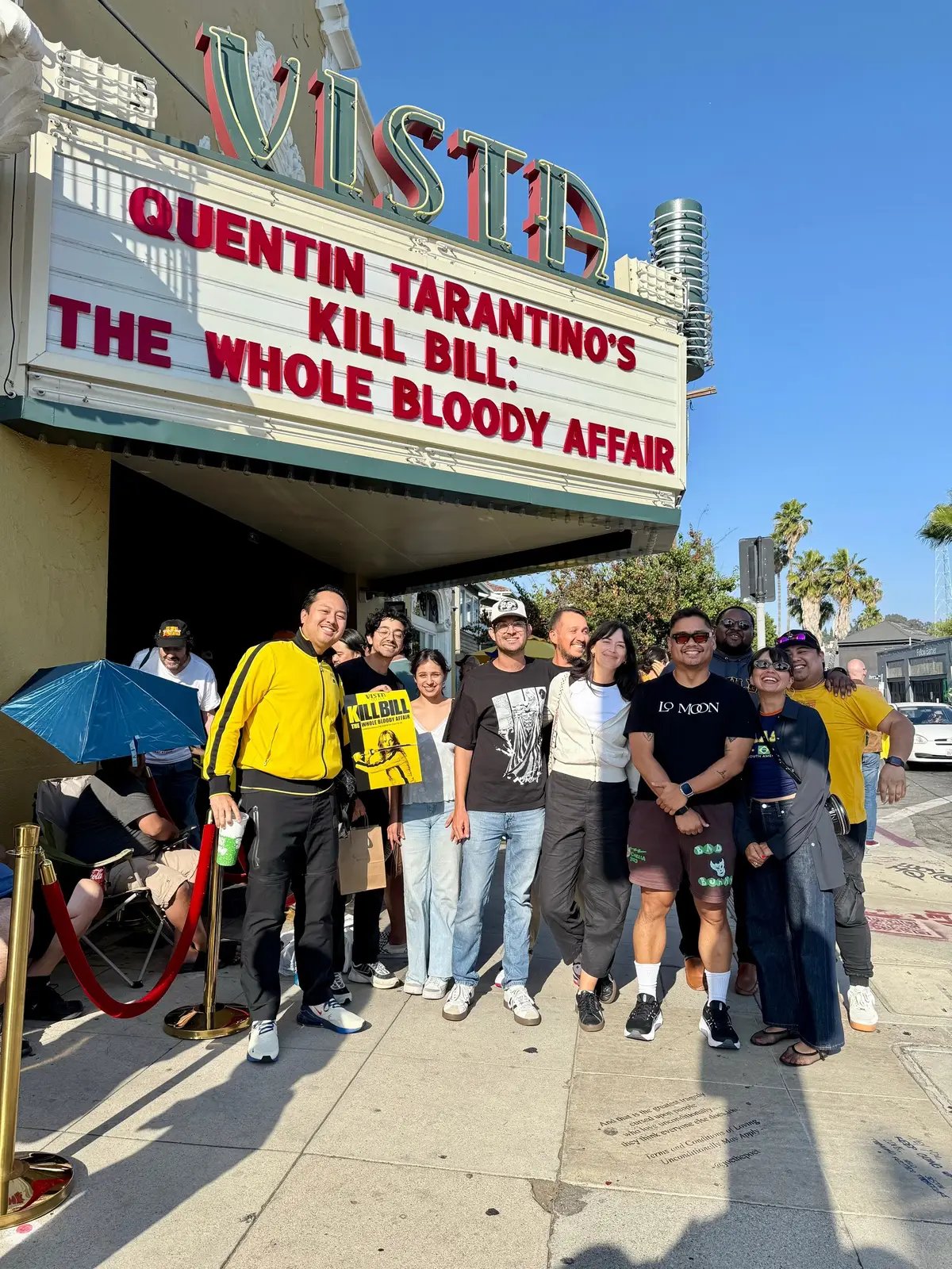 Silver Screen Club pulled up to Kill Bill: The Whole Bloody Affair at the famous Vista Theater in Hollywood. Which volume do you prefer? There were three people with us who have never seen any of the movies before (what a special treat), few of us who haven’t seen in a while, and all of us feeling amazed watching Vol 1 and 2 back to back! Other notes: we saw the #Cannes version meaning there were French subtitles and some extended scenes including the infamous #Crazy88 scene in full color! That was amazing to see.  Definitely check out #KillBill at the Vista Theater if you have the chance.  Unfortunately they sold out of the @rucking fotten™ merch since Friday 😭 but may have more in stock this week (please make more)! Also the first 25 people in line got a limited poster print (out of 300).  Lastly if you are in the LA area and would like to join us on our next group viewing, please hit our DM! #QuentinTarantino #UmaThurman #KillBillVol1 #KillBillVol2 