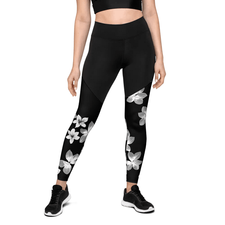Volcanic Ash Caribbean Flower Print | Sports Leggings product image (1)