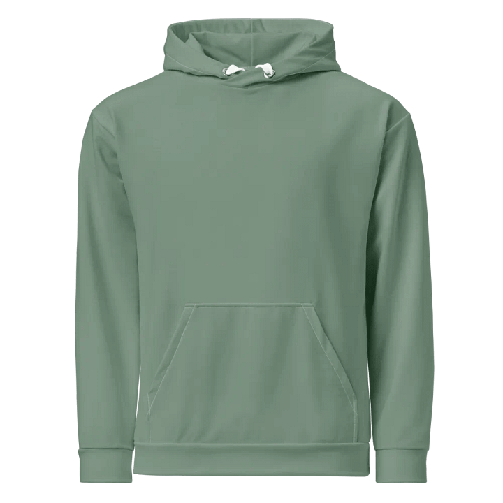 Plain Medium Sage Green Soft Summer Unisex Recycled Polyester Heavyweight Premium Hoodie by Treasure Pie product image (1)