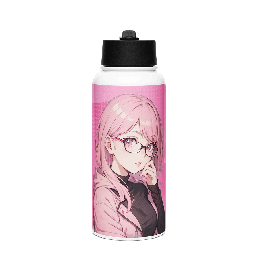 (PINK WAIFU) K Stainless Steel Water Bottle with a Straw Lid product image (1)