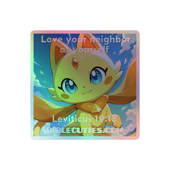 Bible Cuties Valentina - Love your neighbor as yourself Holographic Sticker product image (2)