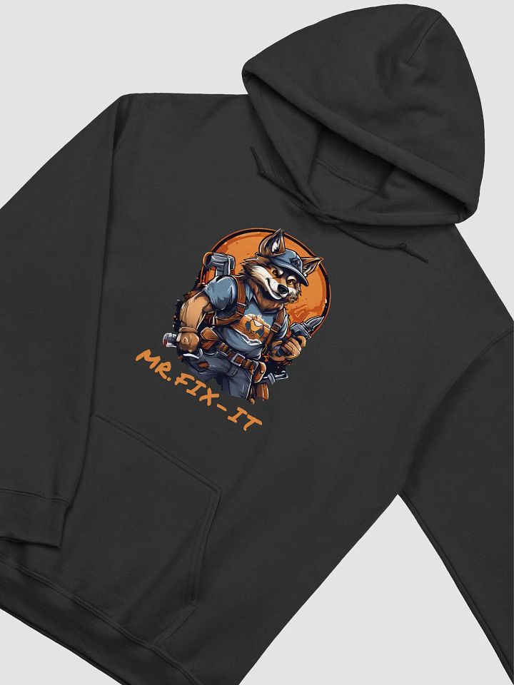 Mr. Fix-It Funny Cartoon Wolf Handyman Gildan Classic Hoodie - Cool Unique Gift for DIY Enthusiasts product image (2)