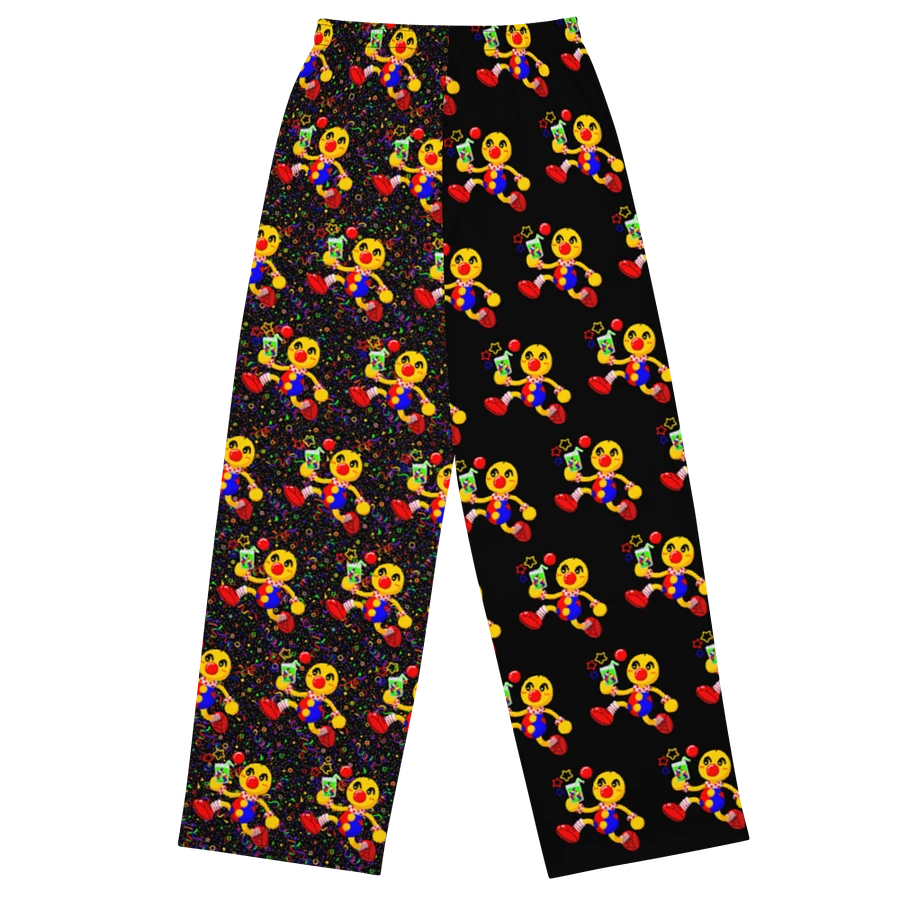 Split Black and Arcade All-Over Boyoyoing Clown Soda Unisex Wide-Leg Pants product image (2)