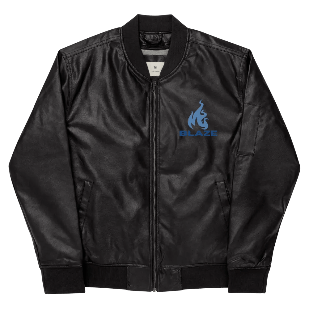 Blaze Faux Leather Bomber Jacket product image (10)