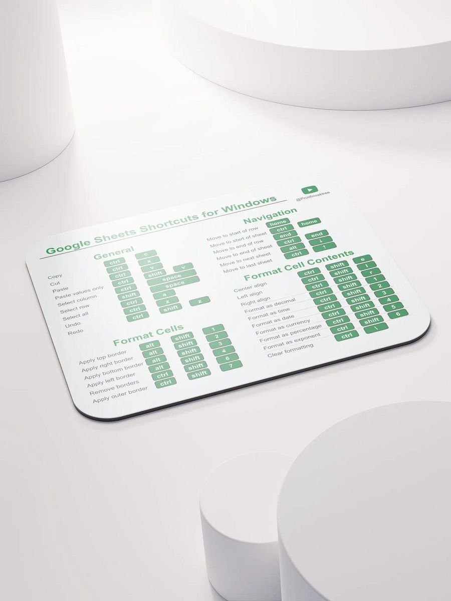 Keyboard Shortcuts Mouse Pad for Windows - Google Sheets product image (4)