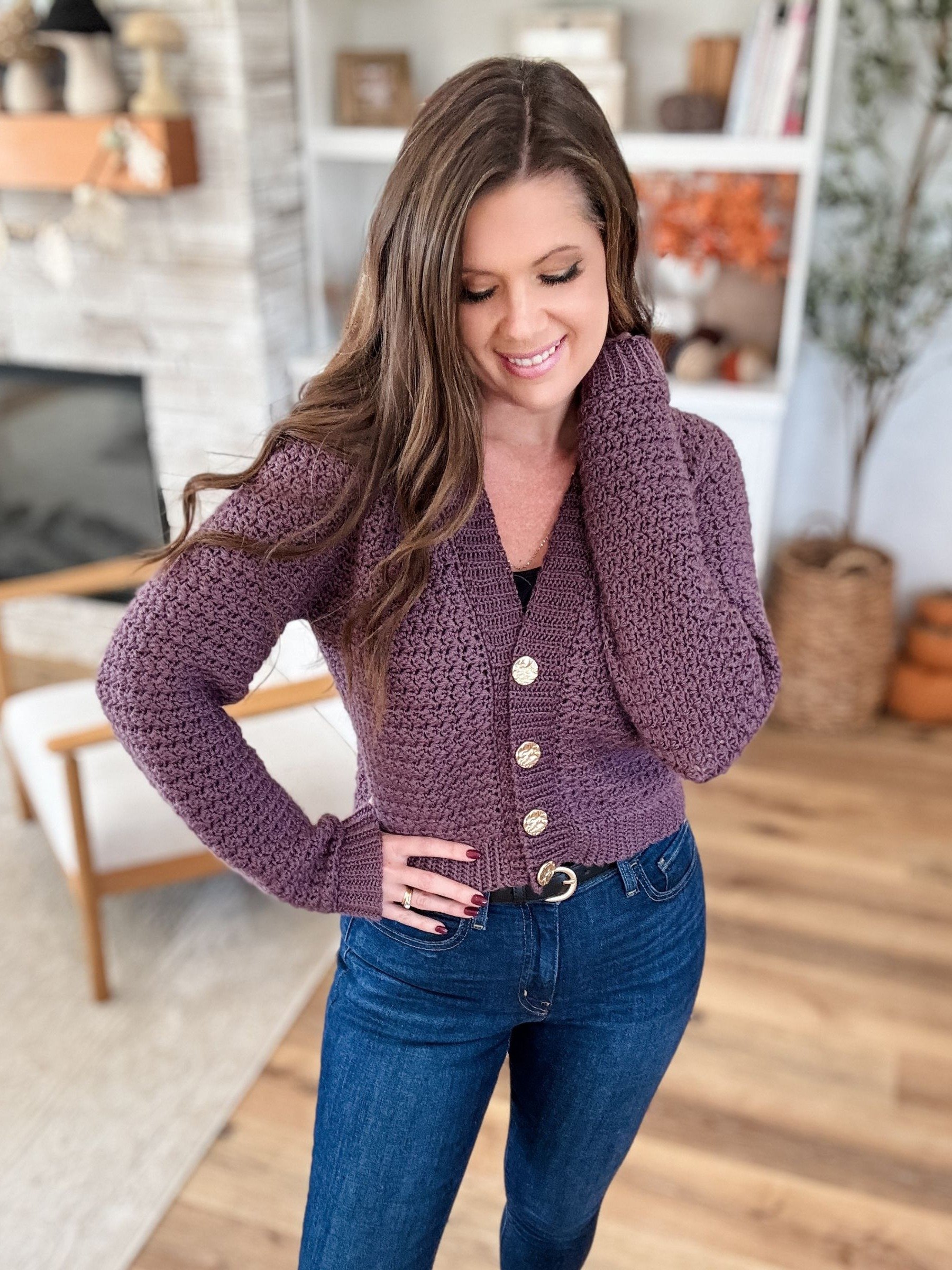 The Suzette Raglan Cardigan Crochet Pattern product image (1)