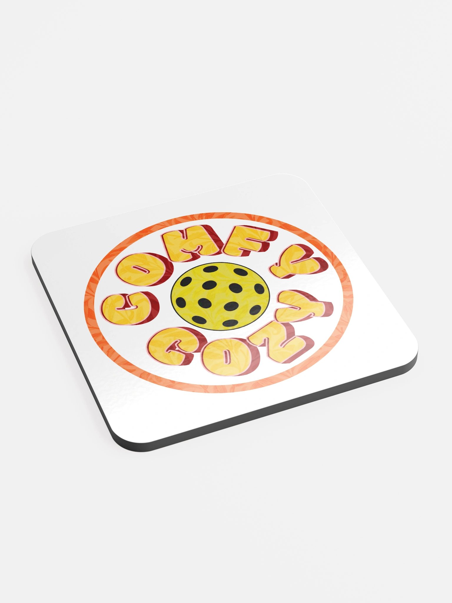 Comfy Cozy Pickleball Circle Funky Glossed Cork Coasters product image (3)