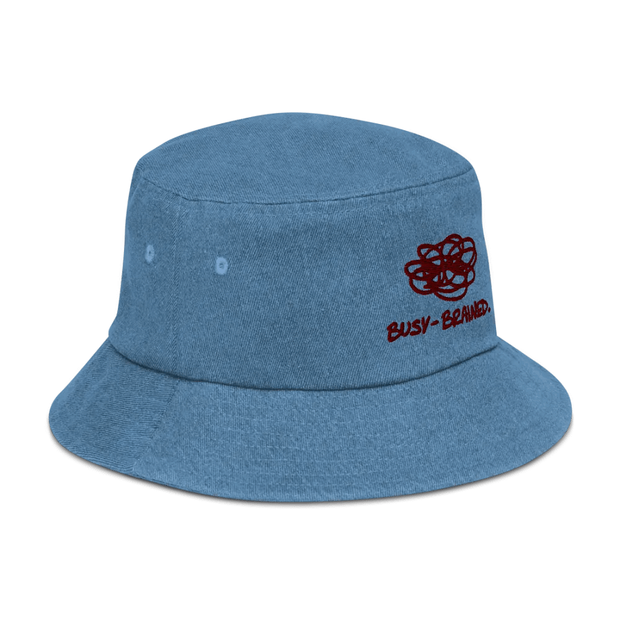 BUSY-BRAINED (maroon) embroidered denim bucket hat product image (30)