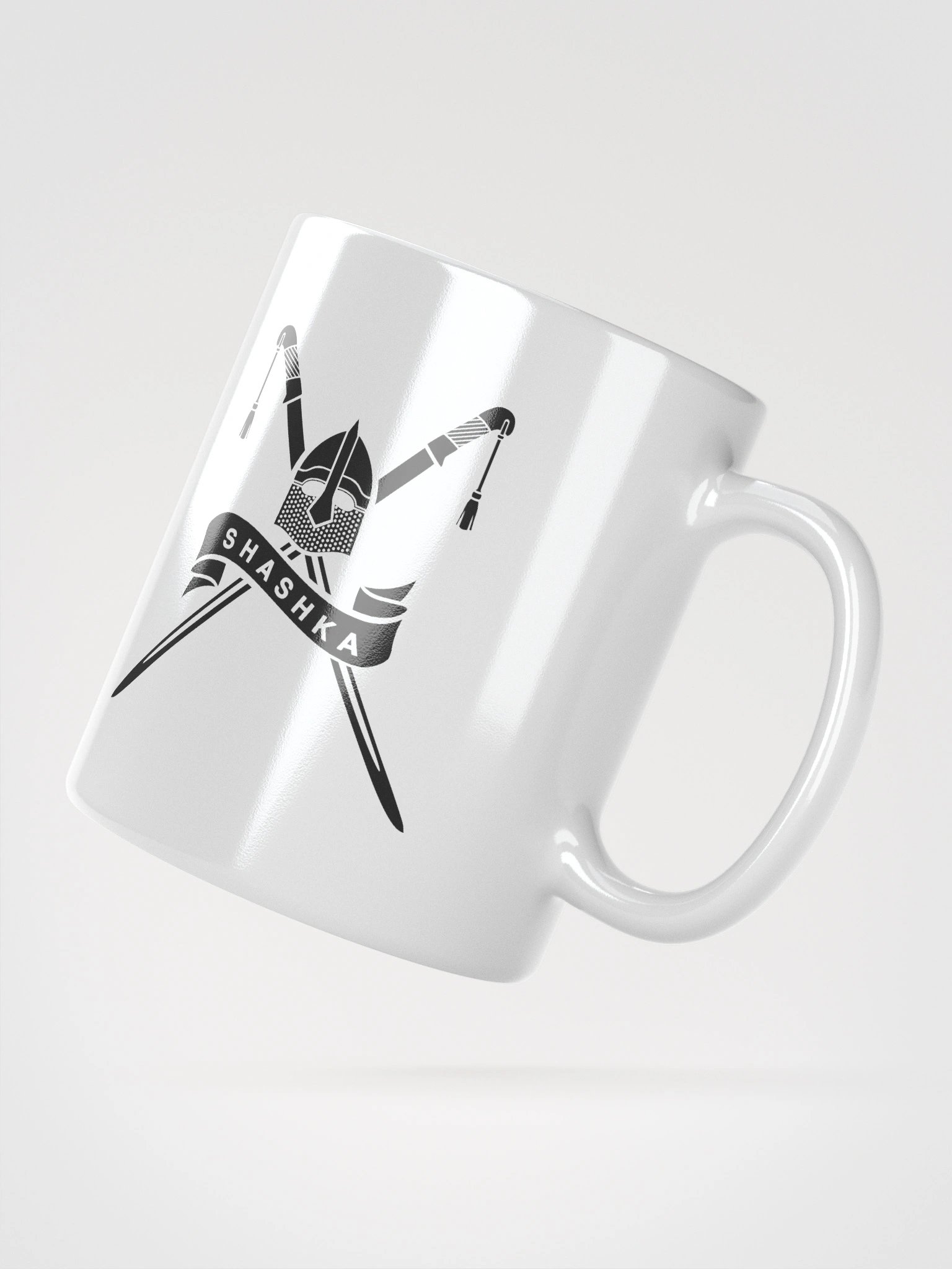 White Glossy Mug - black Shashka product image (4)