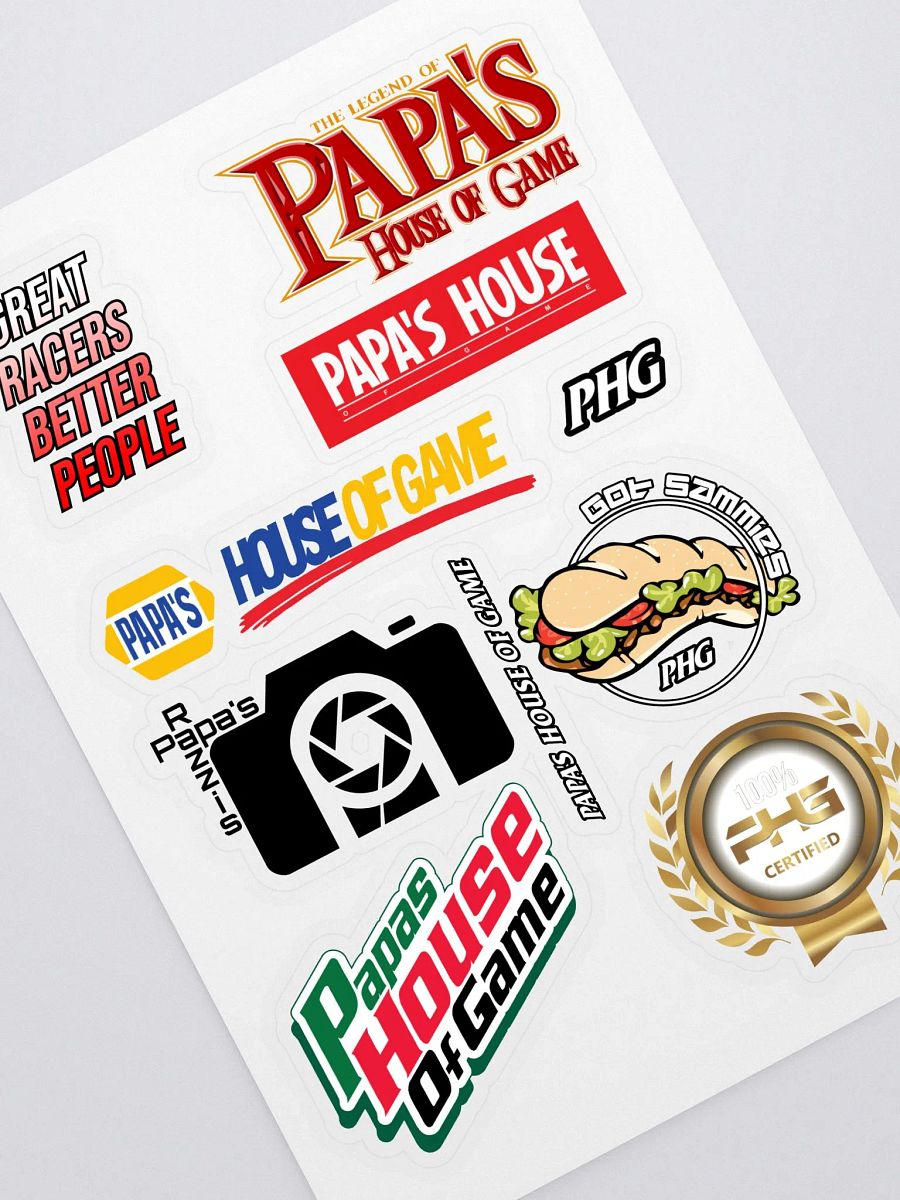 Papa's House of Game Logo Sticker Sheet product image (1)