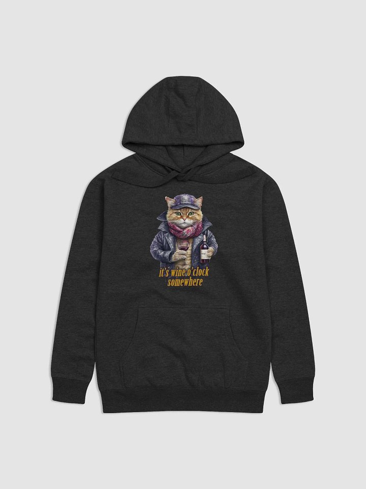 it's wine o'clock somewhere Cat Hoodie product image (1)