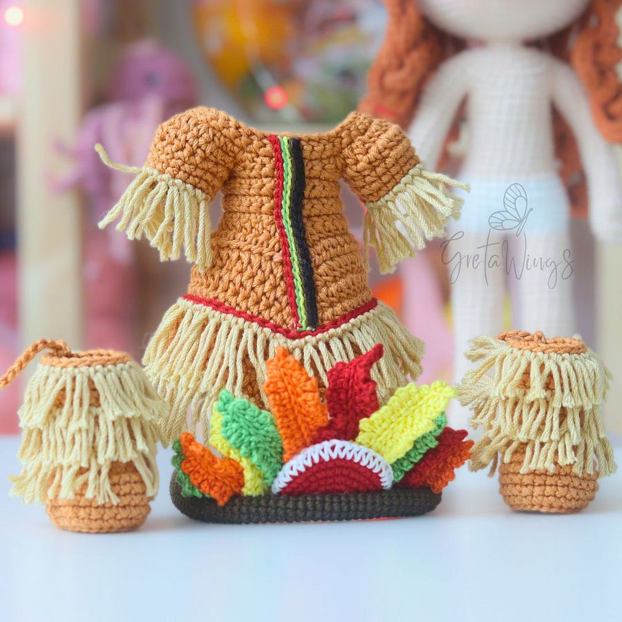 Amigurumi Native American Girl – Crochet Doll Pattern PDF Tutorial (Instant Download) product image (3)