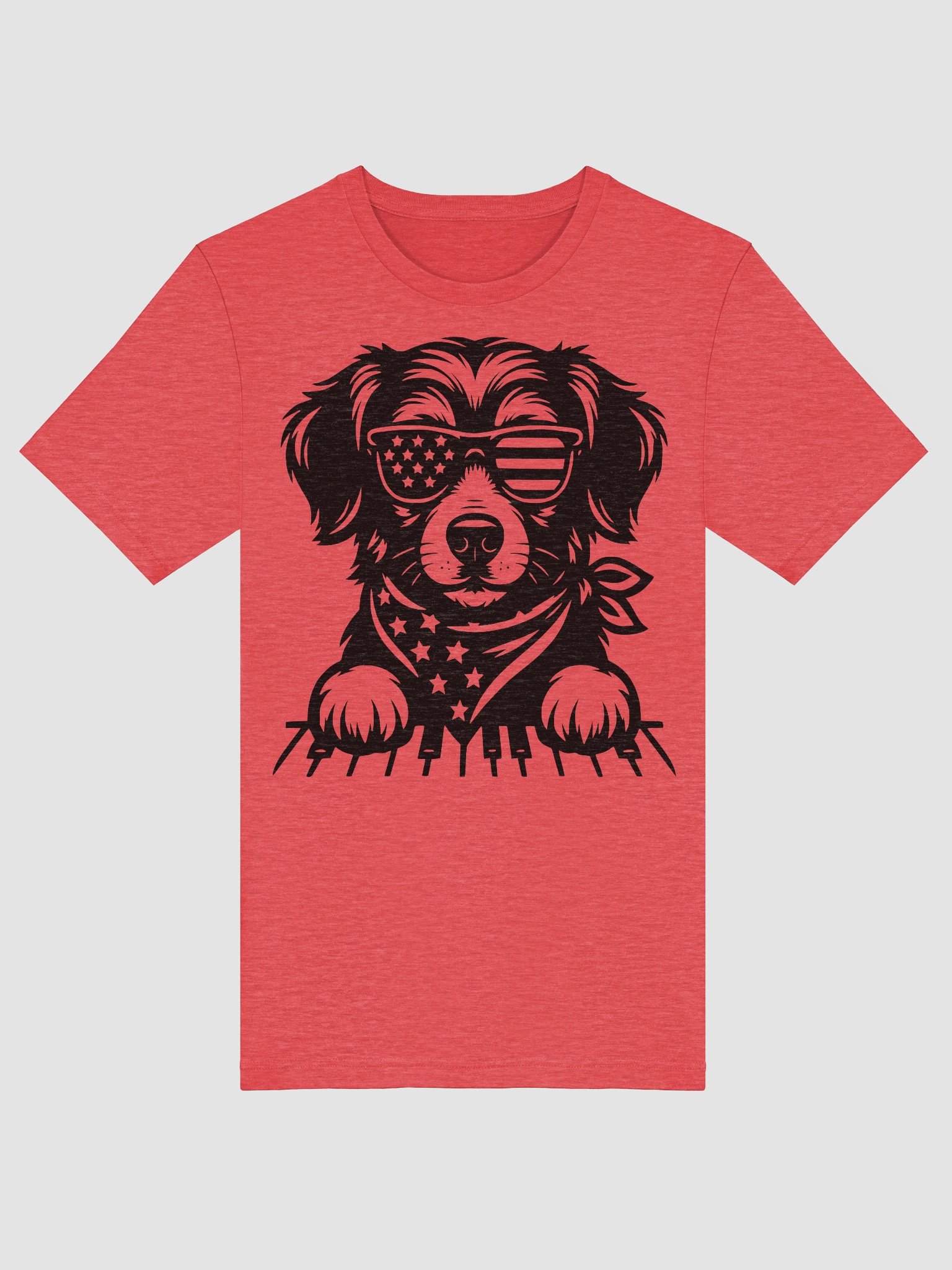 Patriotic Piano Pup in Bandana | Border Collie T-Shirt product image (5)