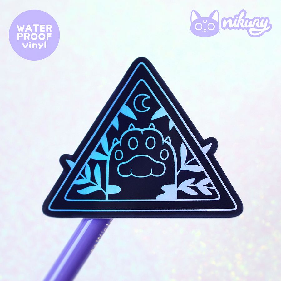 Black Holo Witchy Cat Paw Sticker product image (4)