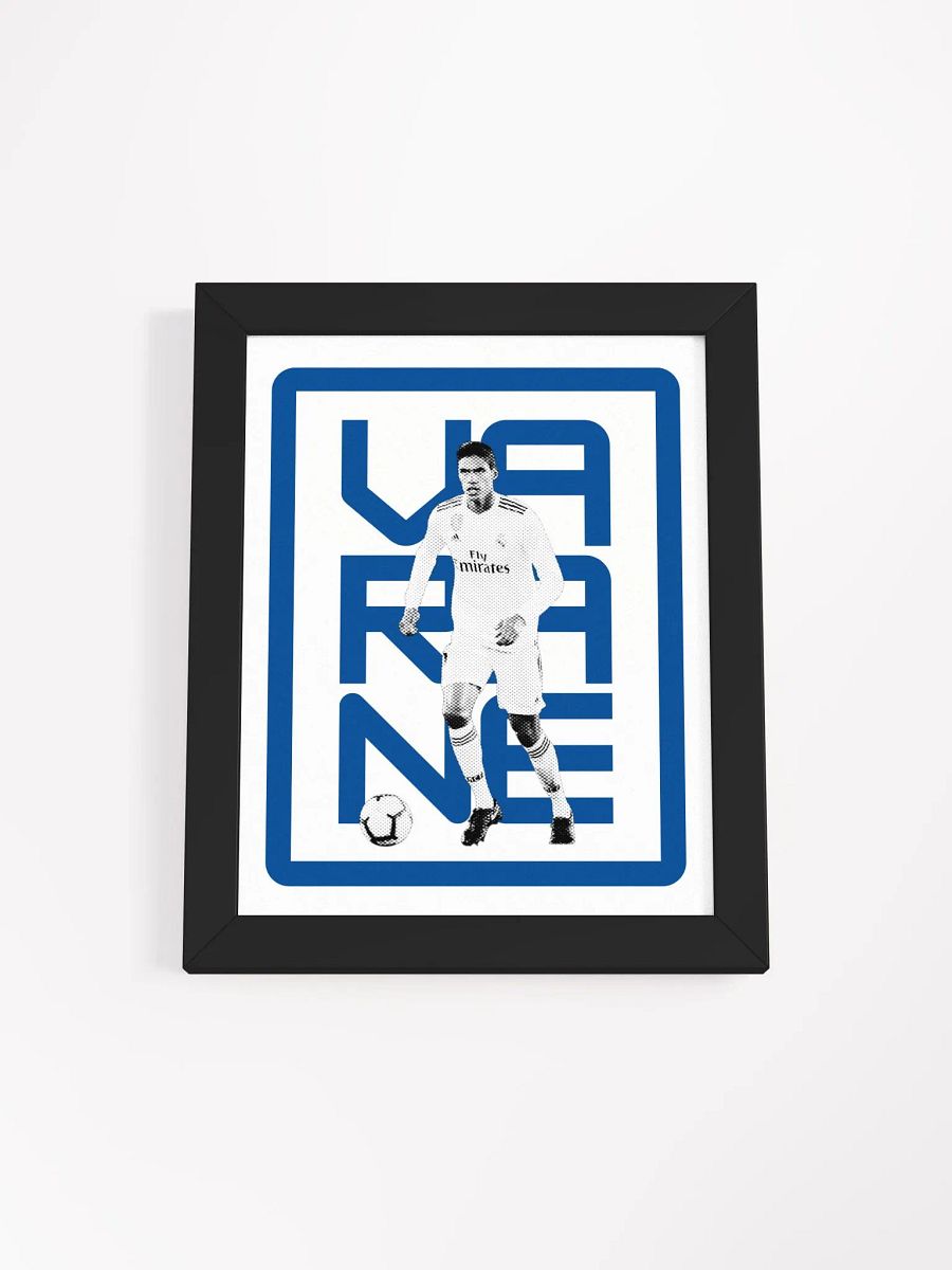 Raphaël Varane BW Real Madrid Name Art Framed Print product image (1)