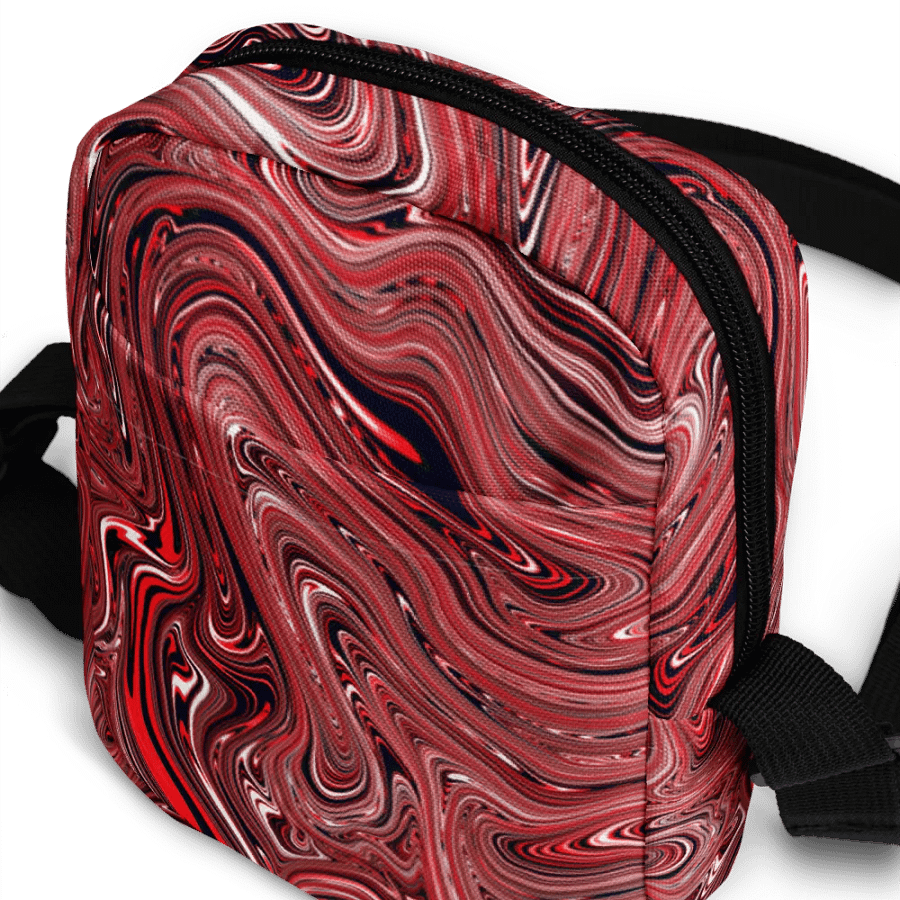 Utility Crossbody Bag - Brown, Black and White Fluid Swirls product image (7)