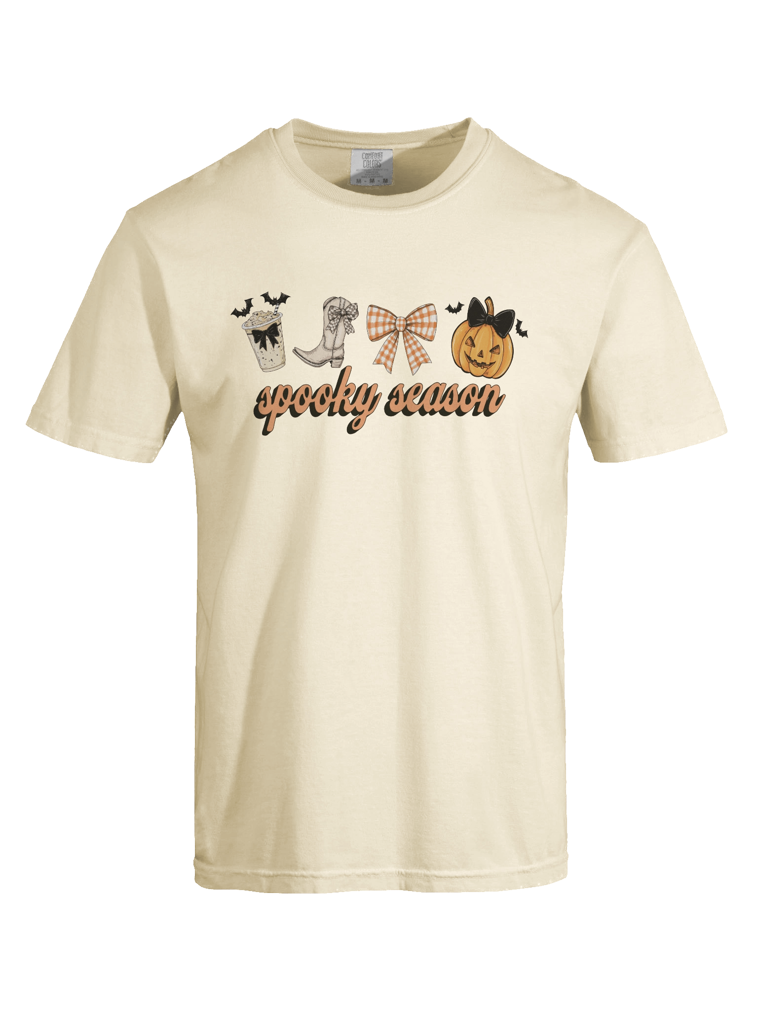 Spooky Season Comfort Colors T-Shirt, Coquette Pumpkin and Boba Graphic Tee, Comfort Colors 1717 Unisex Fit product image (24)