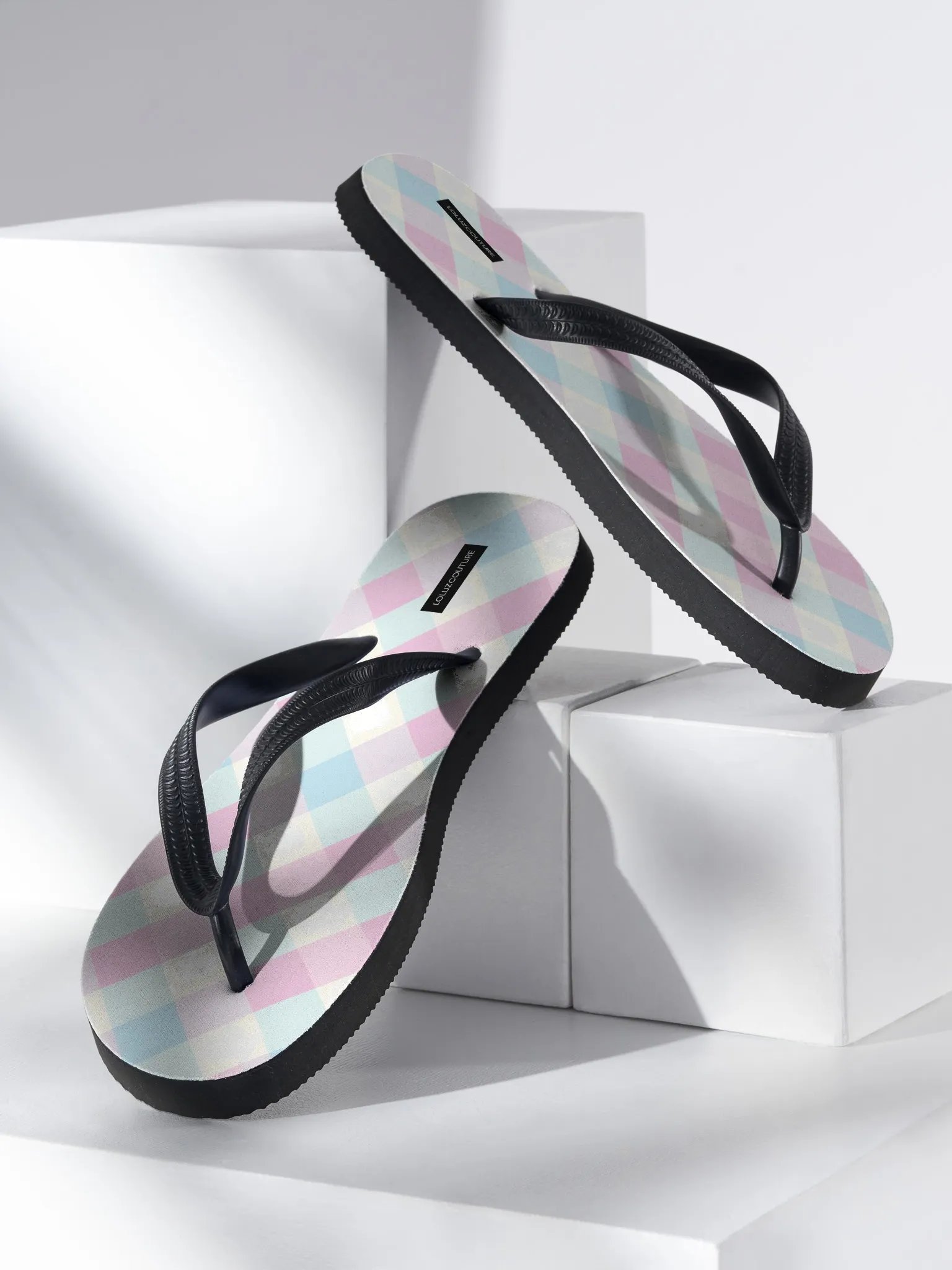 Pastel Argyle Flip Flops product image (2)