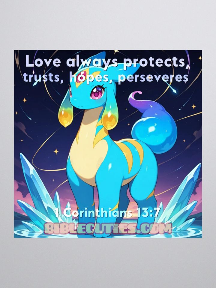 Bible Cuties Joanna - Love always protects, trusts, hopes perserveres Sticker . product image (1)