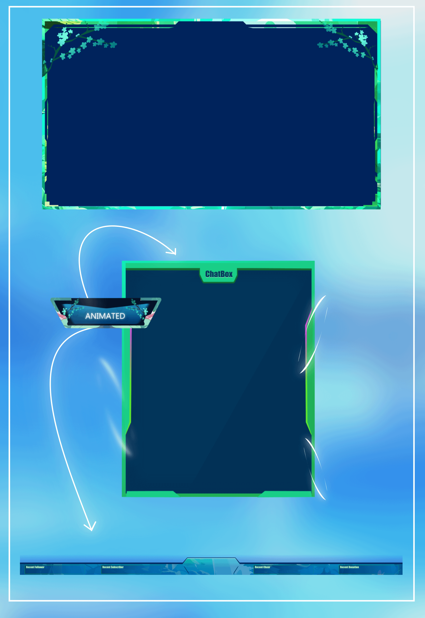 Cyber Stream Overlay Animated, Blue Overlay Animated, Stream Overlay Animated product image (3)