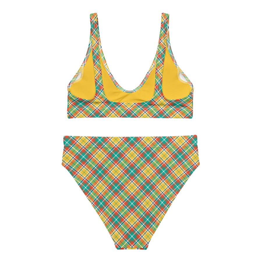 Yellow and Seafoam Green Plaid Bikini product image (4)