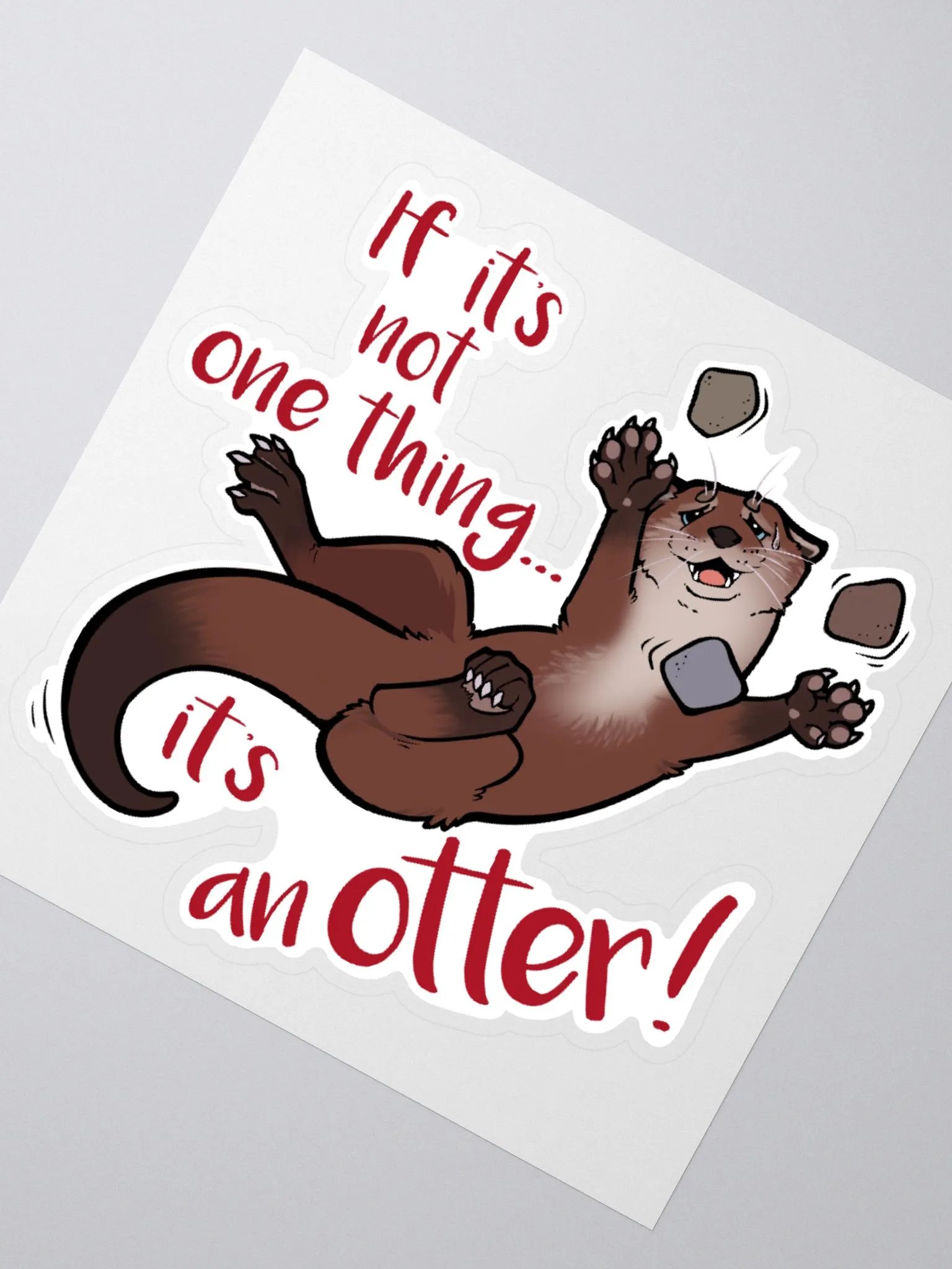 Otter Juggle Vinyl Sticker product image (2)