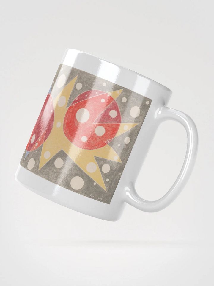 Cartoon Conflict and Curiosity White Glossy Mug product image (2)