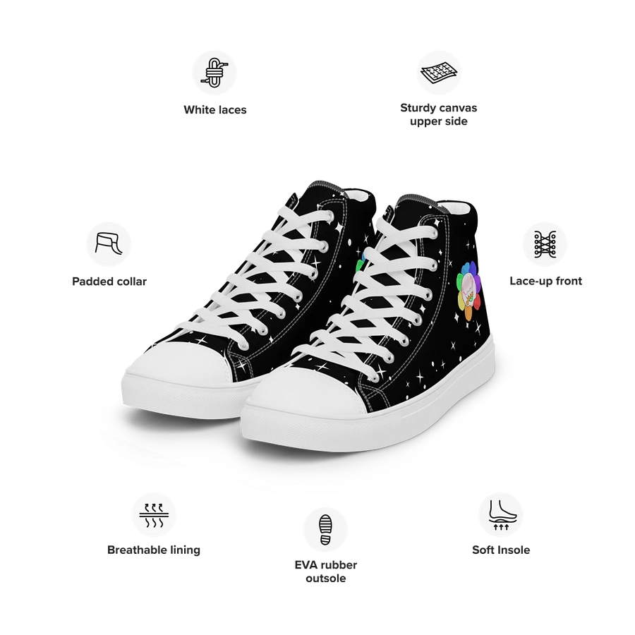 Black Starry and White Flower Sneakers product image (18)