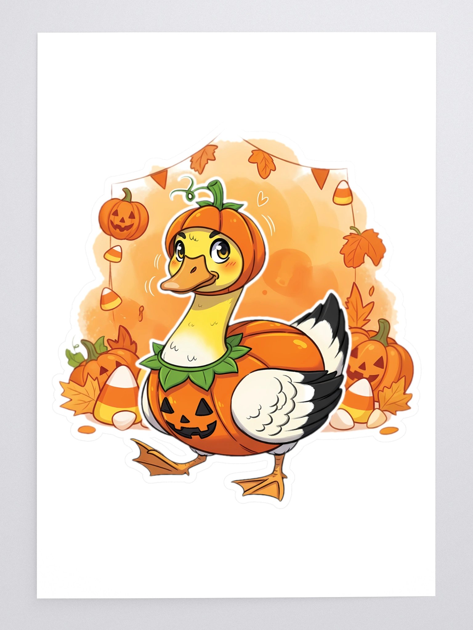 Funny Halloween Goose in Pumpkin Costume Sticker Sheet product image (3)