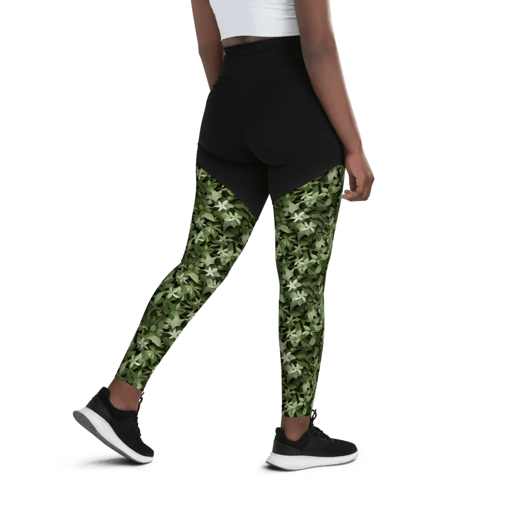 DARK GREEN CAMO PATTERN SPORTS LEGGINGS product image (9)
