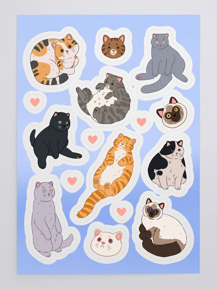 Cute Silly Street Cats Sticker Sheet product image (4)