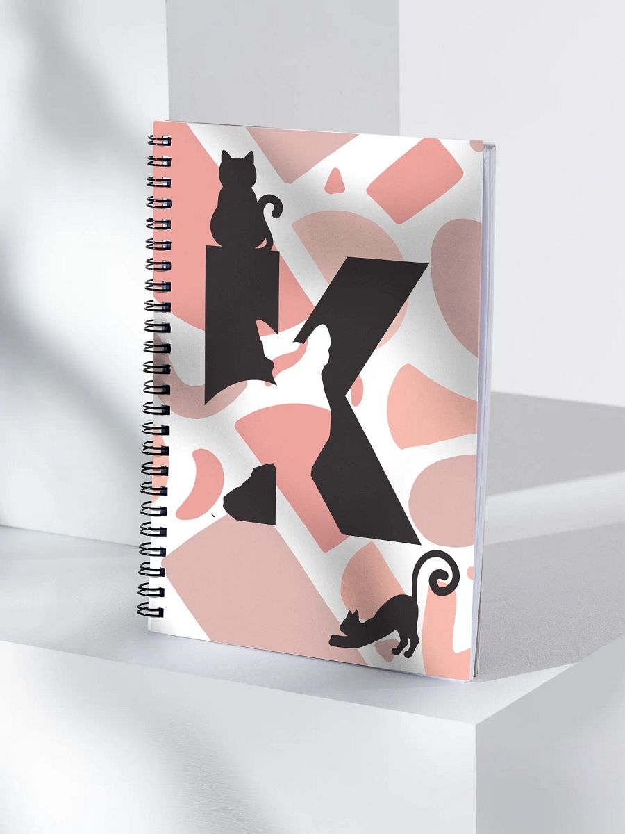 Monogram Letter K Cat Lover Geometric Pinks Notebook product image (4)