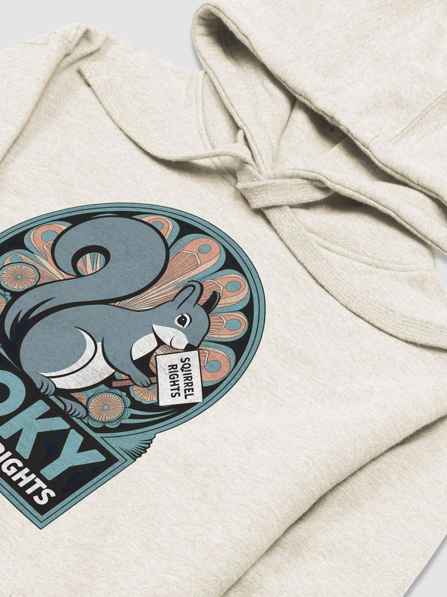 Super Soft Hoodie: Pooky for Squirrel Rights! Deco, teal font. product image (3)