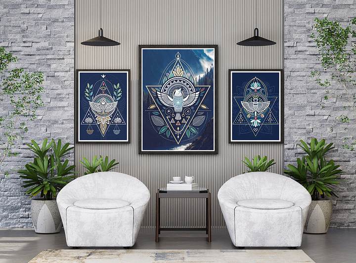 Scarab Shrine Bundle - Digital Wall Art Set (3 designs x 3 sizes) product image (1)
