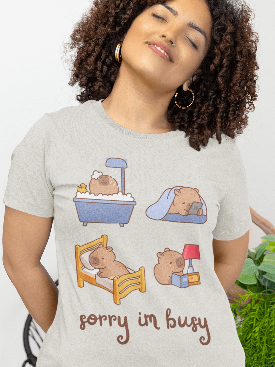 Sorry I'm Busy Capybara Tee (Unisex) product image (1)