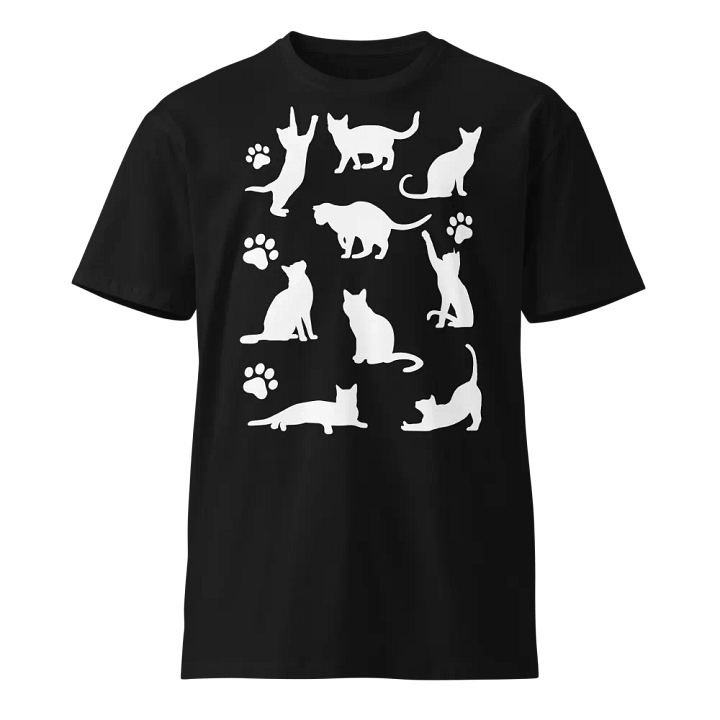 Cat Lover's Dream T-Shirt: Silhouette Collection of Cats in Playful Poses product image (1)