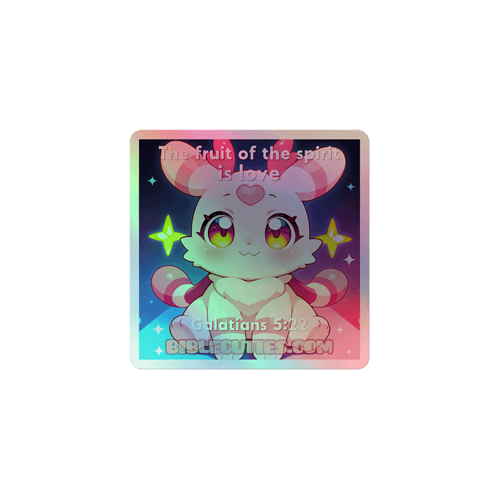 Bible Cuties Sarah - The fruit of the spirit is love Holographic Sticker product image (1)