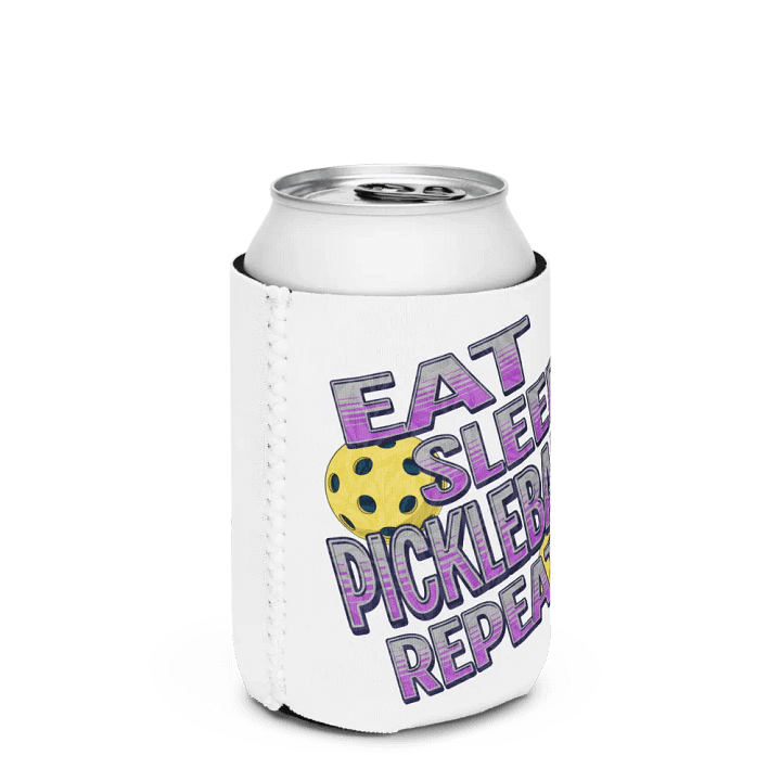 Eat Sleep Pickleball Repeat Angle Gradient Purple Can Cooler product image (2)