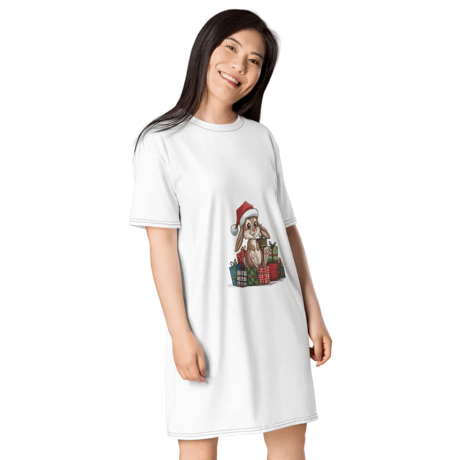 Santa Bunny T-Shirt Dress product image (4)