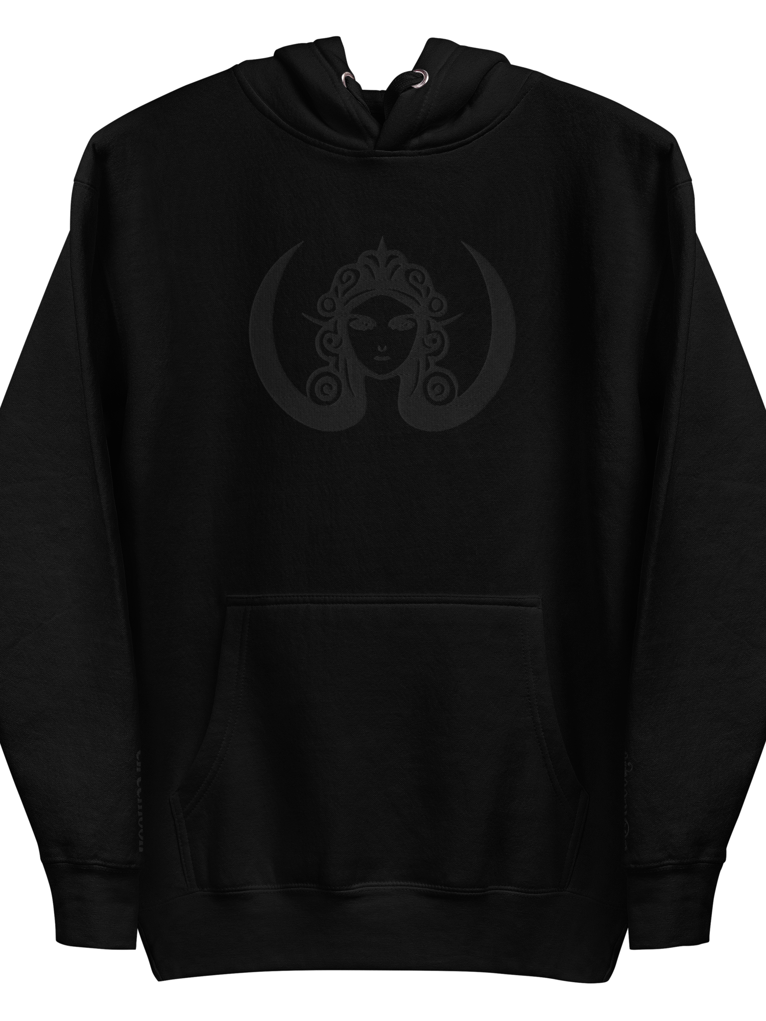 CIRCEMOON Signature Hoodie with Tonal Goddess Emblem, unisex, black product image (1)