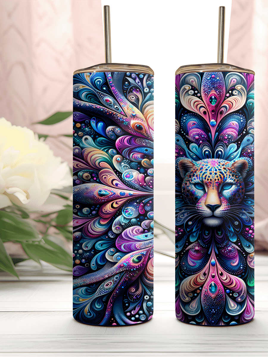 Psychedelic Leopard Print Stainless Steel Tumbler product image (1)
