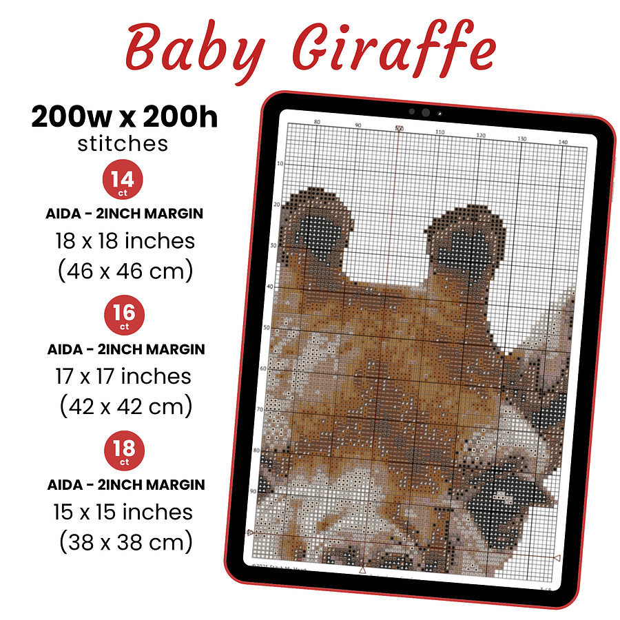 Baby Giraffe Cross Stitch Pattern product image (2)