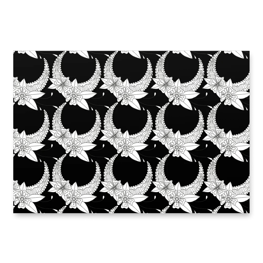 Monochrome Floral Moon Wrapping Paper Set product image (3)