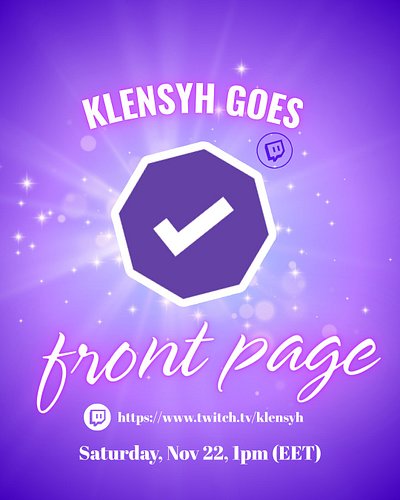 Klensyh Goes on TWITCH FRONT PAGE! ✨

---

On November 22, our community will be highlighted on the Twitch Front Page Carouse...