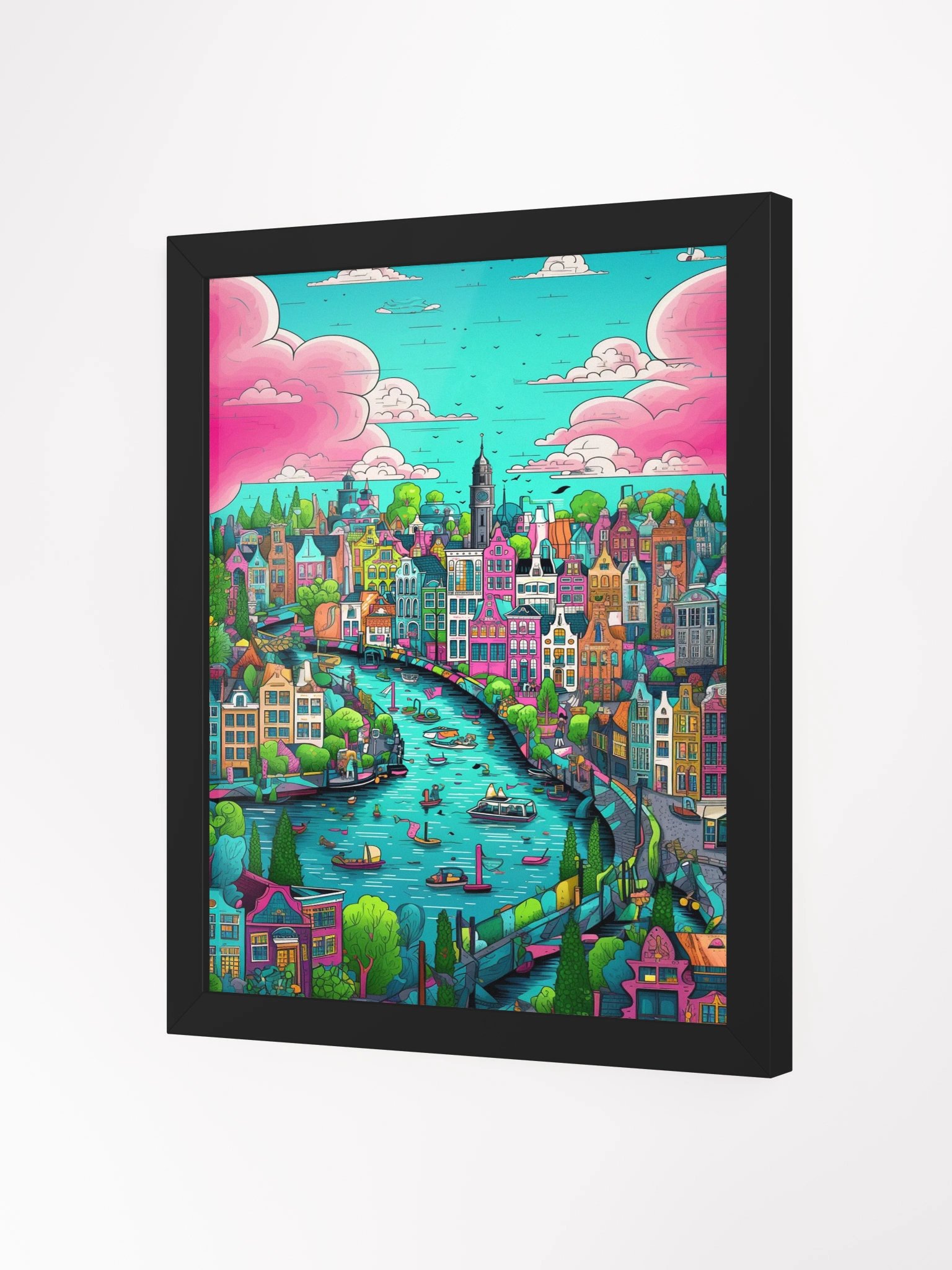 Chromatic Canal City Framed Matte Wall Art Canvas product image (4)