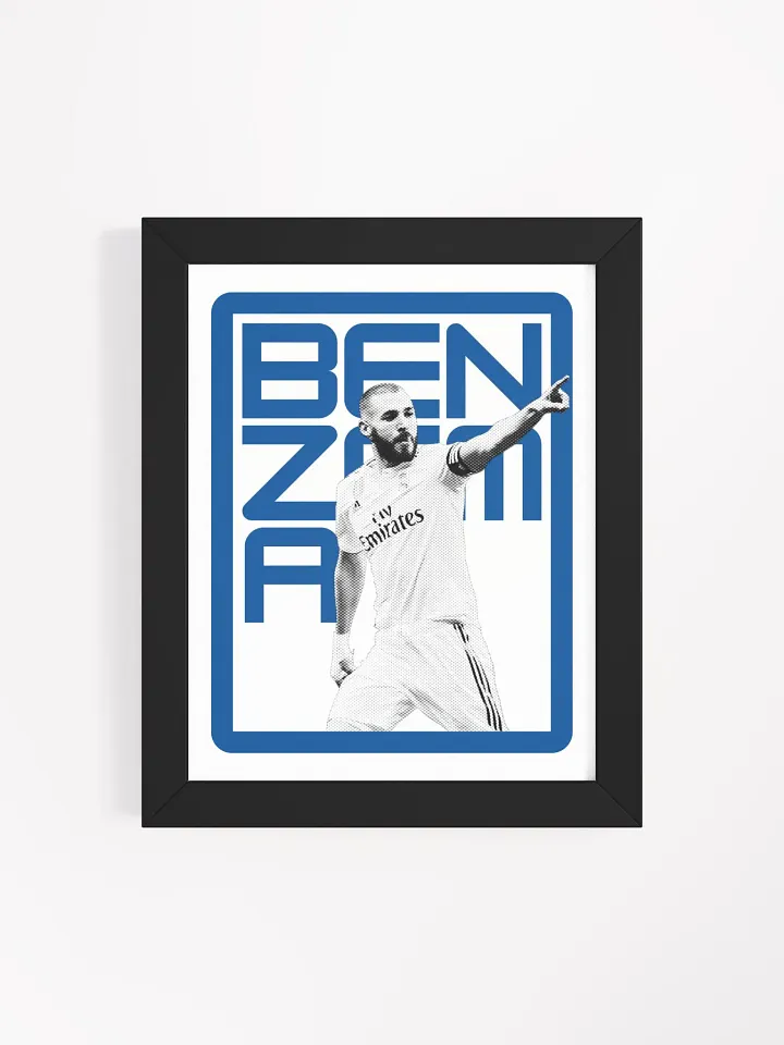 Karim Benzema BW Real Madrid Name Art Framed Print product image (1)
