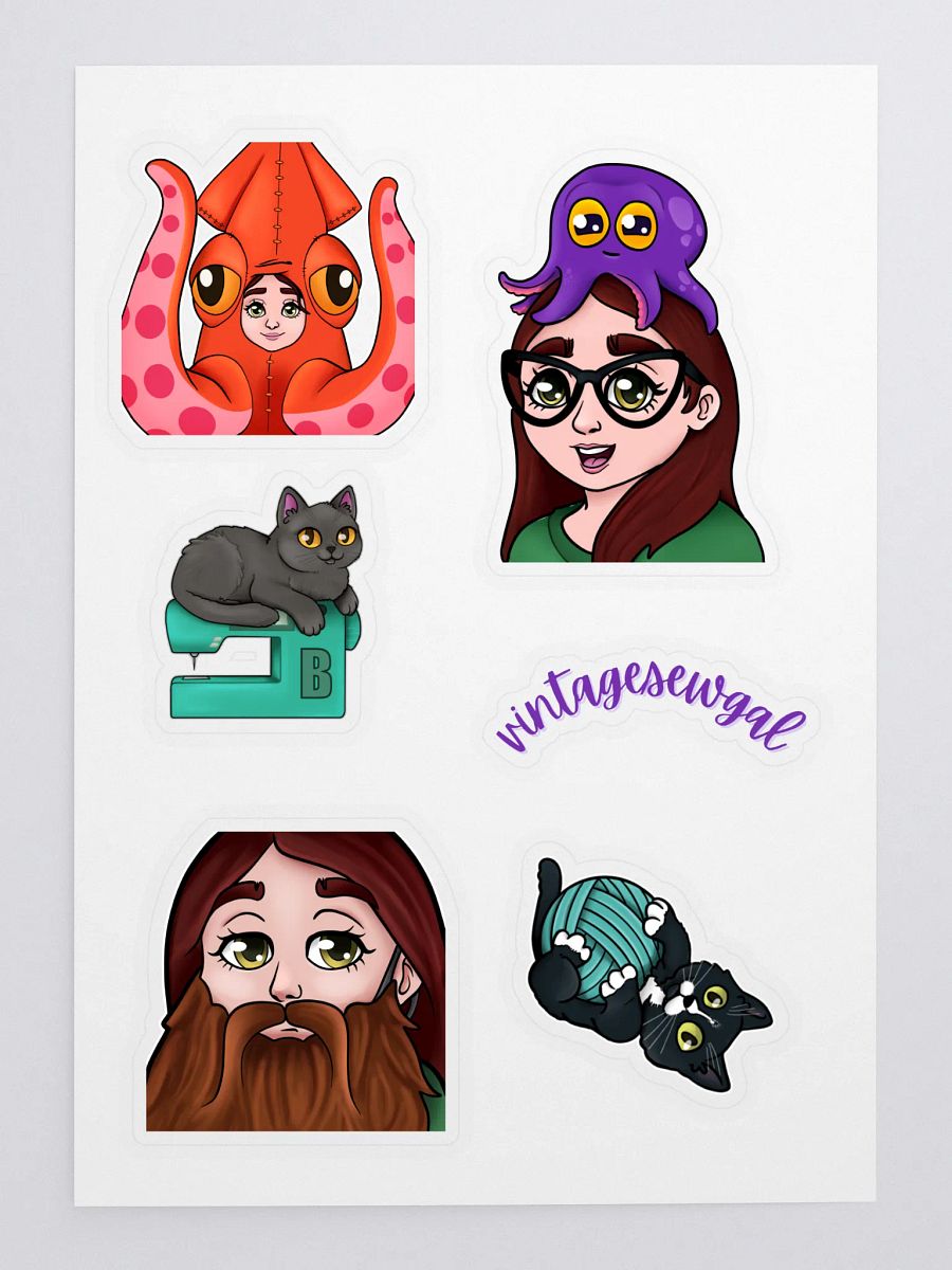 VintageSewGal Emote Sticker Sheet product image (3)