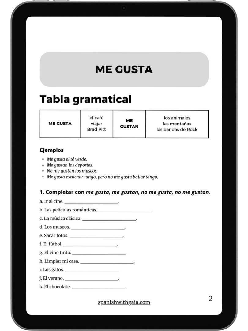 PDF ME GUSTA - exercises and answers product image (1)