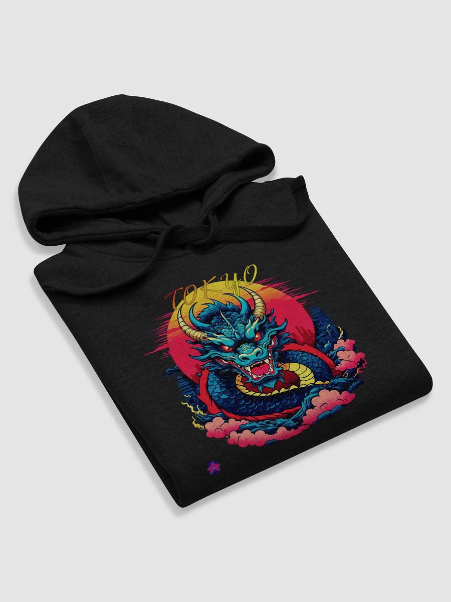 Retro Asian Tokyo Dragon Sunrise Unisex Hoodie product image (5)