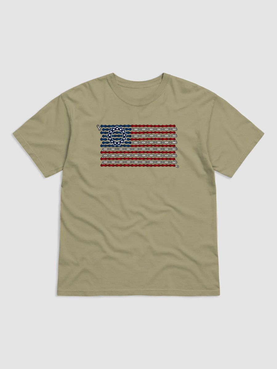 USA Betsy Ross Bike Chain Flag on Heavyweight Tee product image (4)